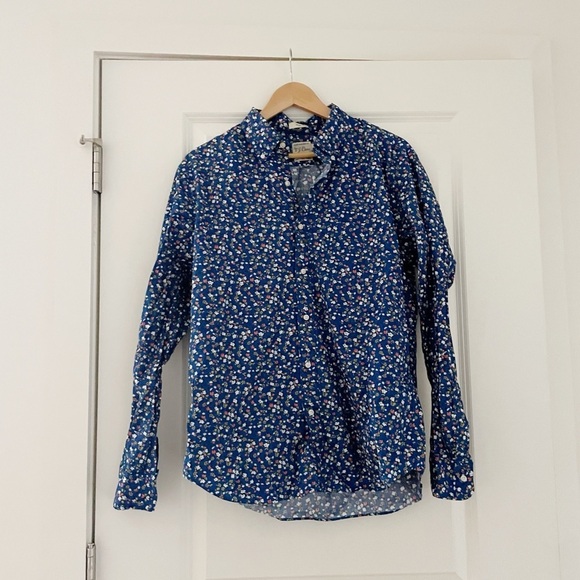 J. Crew Secret Wash Shirting 100 2 Ply Slim Fit Floral Button Down Shirt - Picture 7 of 7